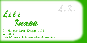 lili knapp business card